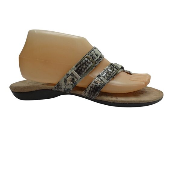 Dr. Andrew Weil Spirit Leather Snakeskin Sandals Orthotic Flip Flops Womens 8 - Picture 3 of 12